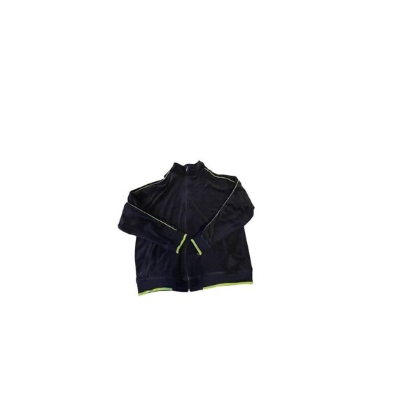 Sweatscdo Vintage Blue Lime Green Edge Velour Track Suit Jacket Mens XL 90's
